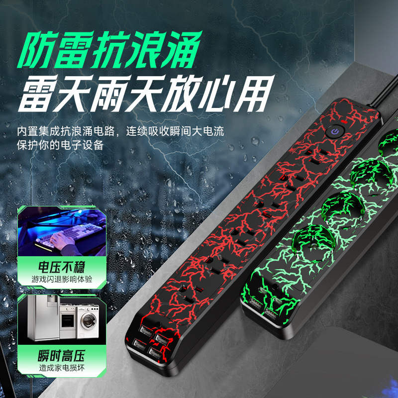 Jishun enchufe estándar europeo a enchufe universal de toma de corriente eléctrica enchufe ignífugo colorido lámpara de atmósfera enchufe de mesa de cobre