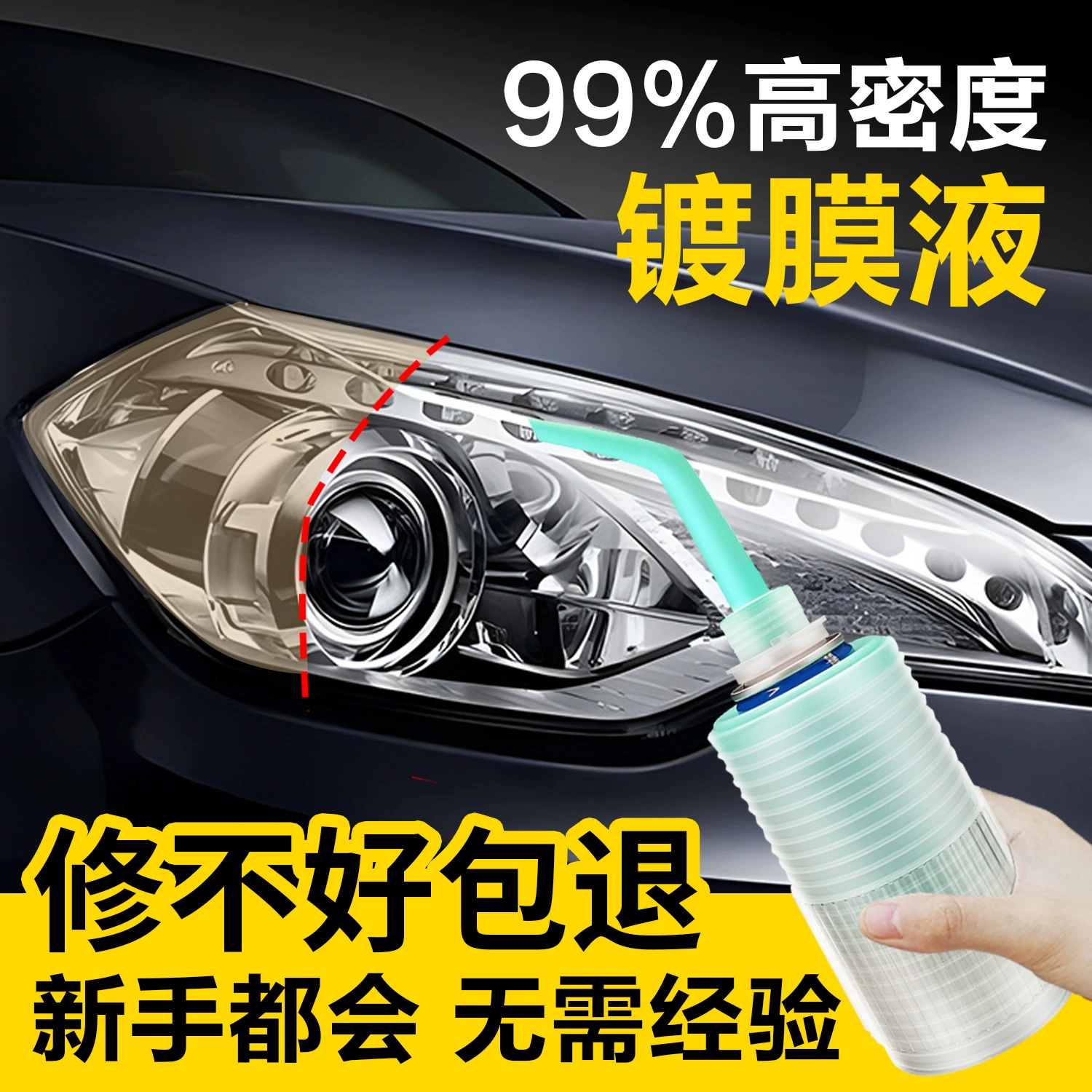 Набор для восстановления и ремонта фар, включающий жидкость для полировки автомобильных фар, удаления царапин, быстрого осветления и чистки абажуров.