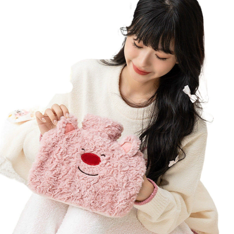 Cartoon plush water container, explosion-proof hand warmer for elementary school students, new collection