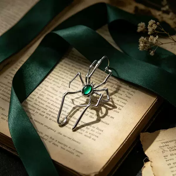 Cross-border European and American spider earrings for women, gothic unique personality dark style spider ear cuffs, Halloween earrings accessories