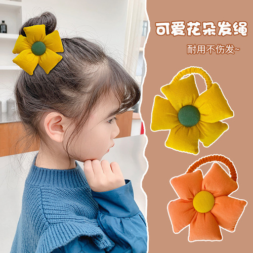 2pcs Fairy hair flower girls baby hair bands contracted lovely children: rubber band rope headdress jewelry