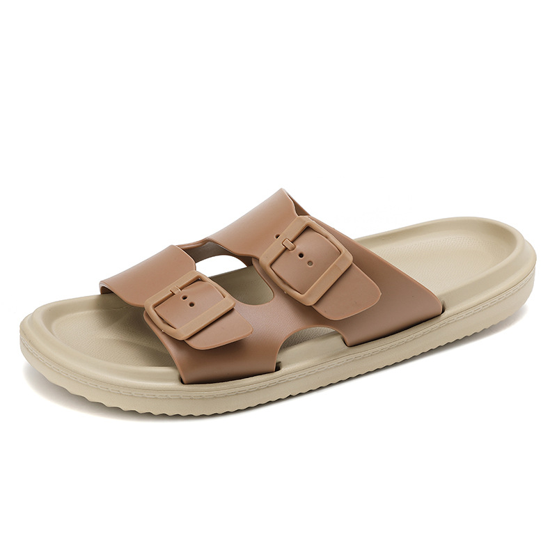 [Fabricante de origen] Nuevos zapatos de hombre de PVC Birken, zapatillas de una palabra, sandalias planas y zapatillas de todo fósforo de moda, zapatos de playa