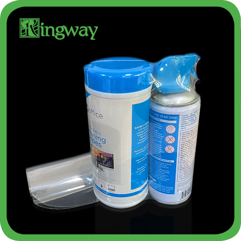 现货 透明瓶罐收缩膜袋子 日用清洁剂PVC弧形热收缩袋