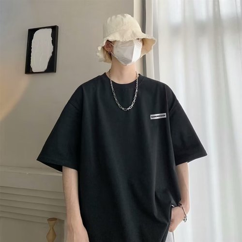 American-style short-sleeve men's summer design-conscious niche trendy versatile heavy-weight T-shirt, Hong Kong-style plain men's fashion brand clothing