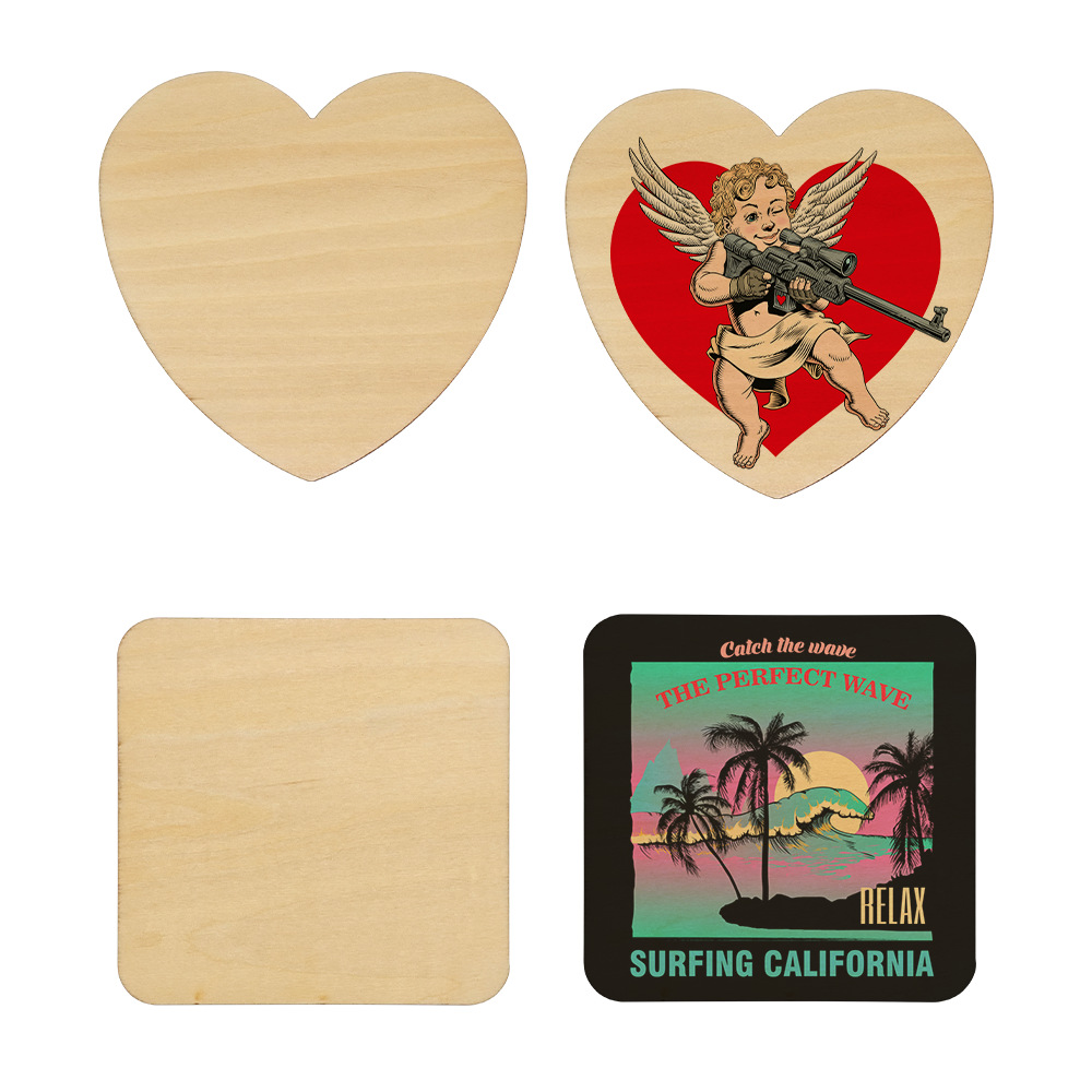 Venta directa de fábrica de sublimación en blanco contrachapado para coche posavasos antideslizantes y antiescaldado posavasos de té al por mayor