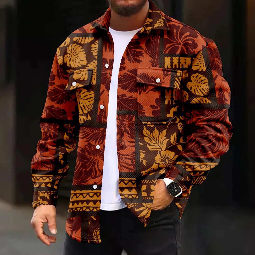 Venta caliente moda moda moda impresión digital chaqueta de solapa retro estilo británico chaqueta de un solo pecho MD05