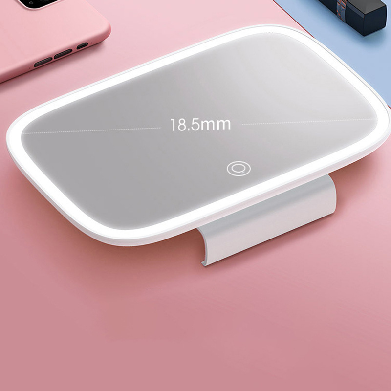 Espejo de maquillaje para parasol de belleza para automóvil Wuling con luz para automóvil de tres colores con espejo de maquillaje para automóvil led de gran tamaño