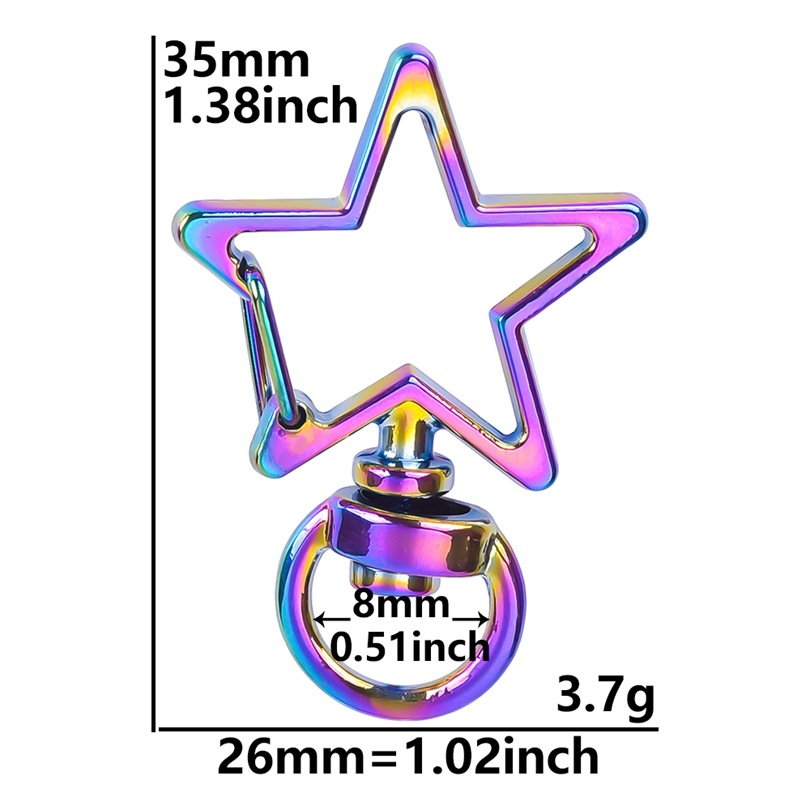 7g Weight Bag Pendant, Keychain Classification 1 Piece Quantity Casual, Daily Occasion Alloy Material Star, Moon, Heart Shape Pattern Unisex Gender Plating Design Cute Style Cute Star Moon Heart Shape Alloy Plating Unisex Bag Pendant Keychain 6