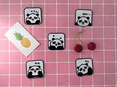 Cartoon Self-Adhesive Panda Emoji DIY Embroidery Fabric Sticker for Children Fashion Versatile Clothing Decor Sticker School Bag Patch