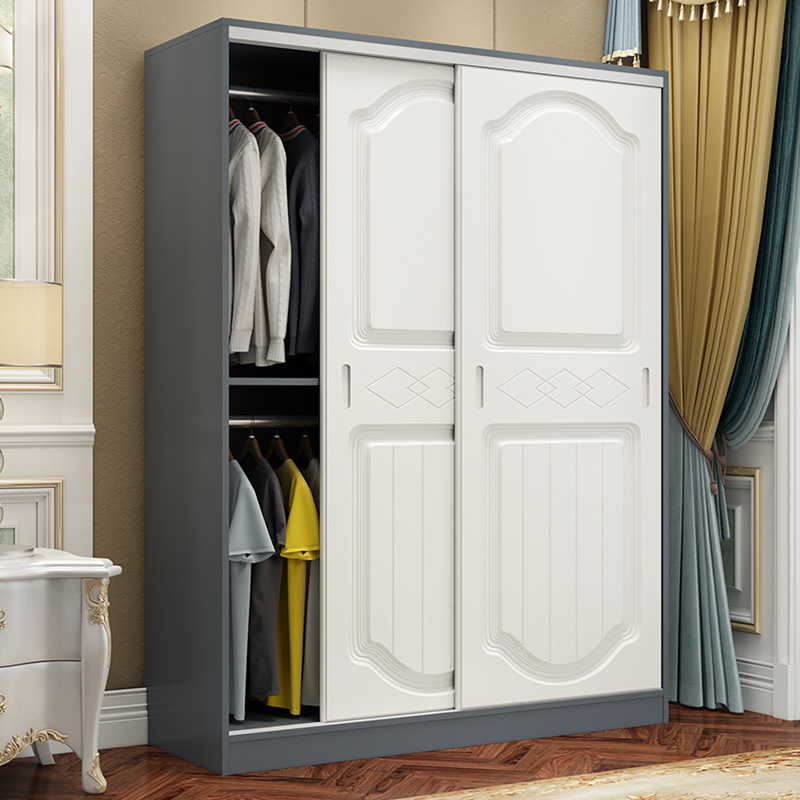 Children's Wardrobe Solid Wood Home Bedroom Small Apartment Rental Sliding Door Small Wardrobe Simple Storage New Product