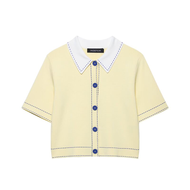 Z Cross-Border European and American Style 2025 New Wholesale Fashion Elegant Women's Shirt Stitching Knitted Jacket 2142109