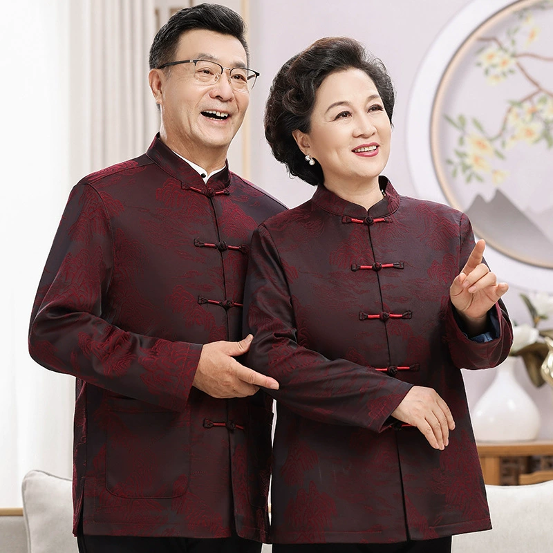 Тан одеваются мужчины среднего и пожилого возраста осенние и зимние куртки родители пары одеваются для пожилых людей день рождения день рождения одежда дедушка бабушка свадебная одежда