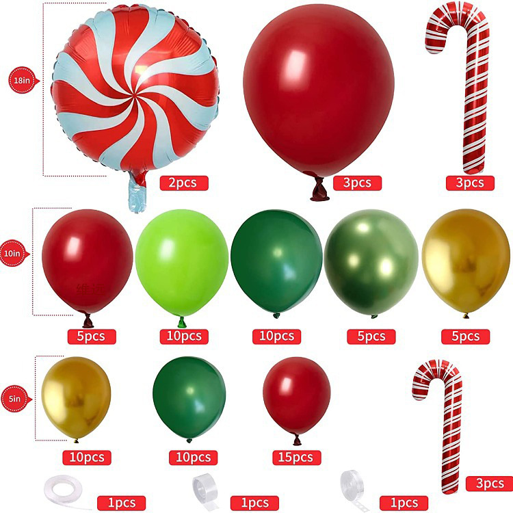 Navidad Raya Color Sólido Emulsión Película De Aluminio Fiesta Globos 1 Juego display picture 4