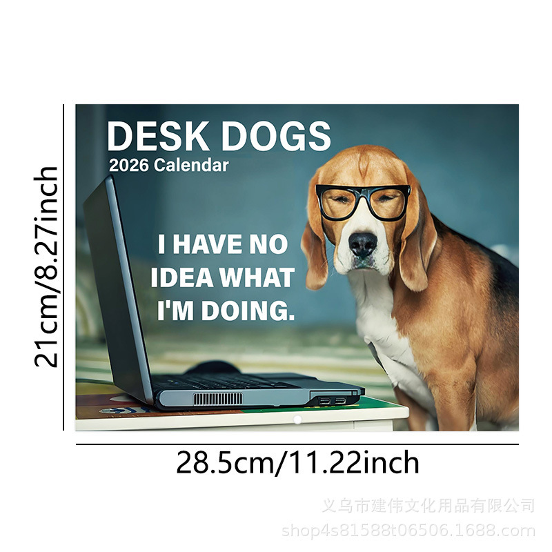 2026年跨境专供新品台历挂历上班狗日历亚马逊temu日历厂家批发|undefined