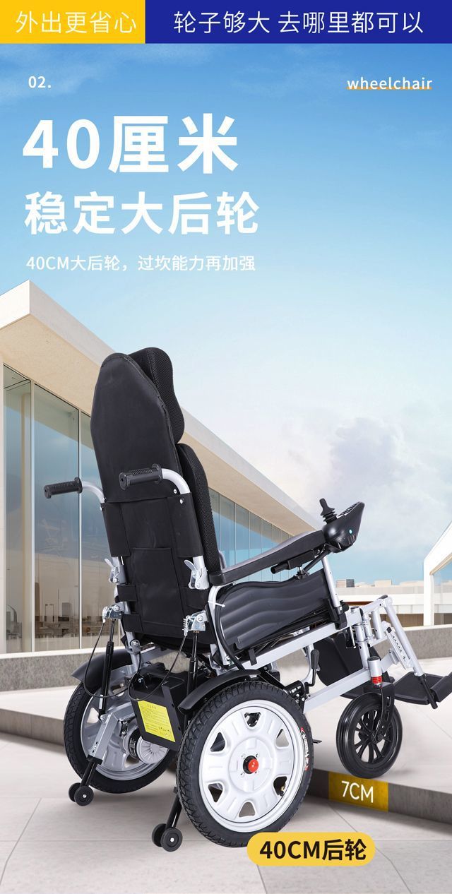 Electric Wheelchair, Smart, Automatic, Portable, Folding for Elderly/Disabled