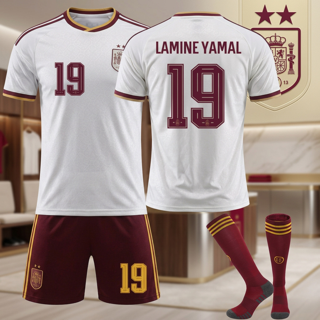 2526 World Cup 9 Gavi 19 Yamal 17 Nico jersey two-star version Spain away football uniform