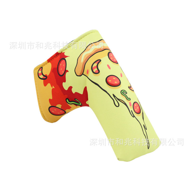 高尔夫推杆套L型可爱卡通刺绣 一字型PU防水磁吸魔术贴直条球杆套|undefined