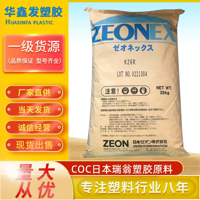 COC日本瑞翁K26R透明光学镜头低吸水率低双折射相机应用塑胶原料