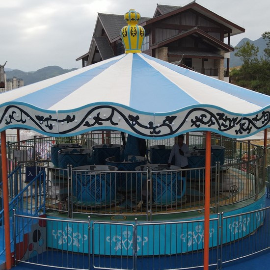 Yongle 36 asientos taza de café giratoria equipos de juegos para niños parque de atracciones al aire libre escénico taza giratoria fábrica de juegos