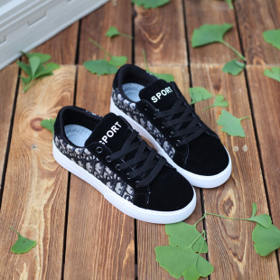 European Station New Men's Shoes Frosted Surface Patchwork Canvas Breathable Lace-up Platform All-match Casual Sneakers Lovers Shoes