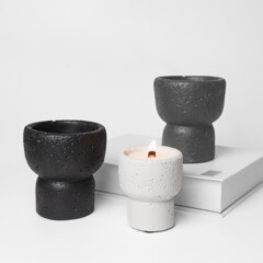 跨境简约水泥家用香薰蜡烛空杯diy高颜值工艺品室内烛台装饰摆件