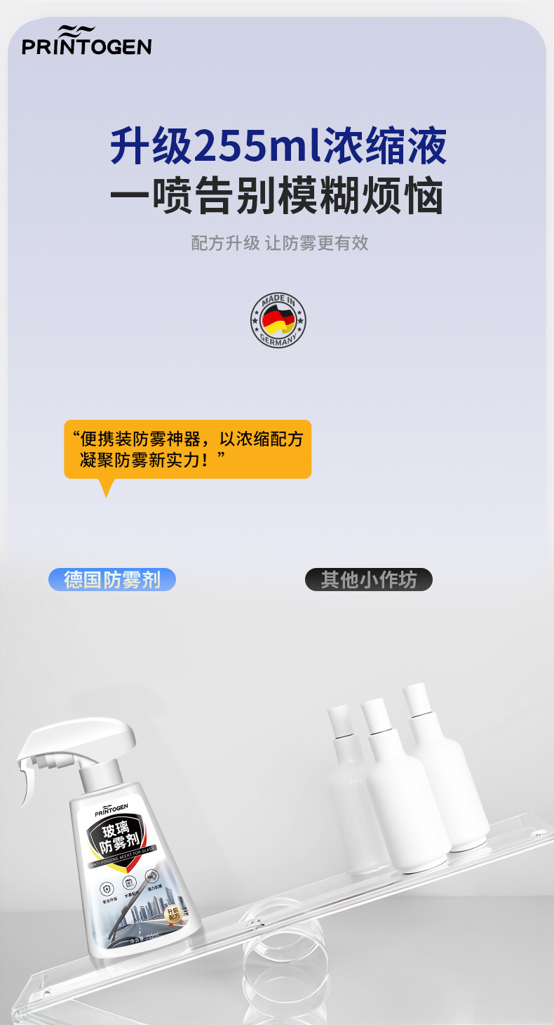 Anti-Fog Agent Car Windshield Long-Lasting Defogging Rain Film Water Repellent Spray Rearview Mirror Anti-Rain Artifact