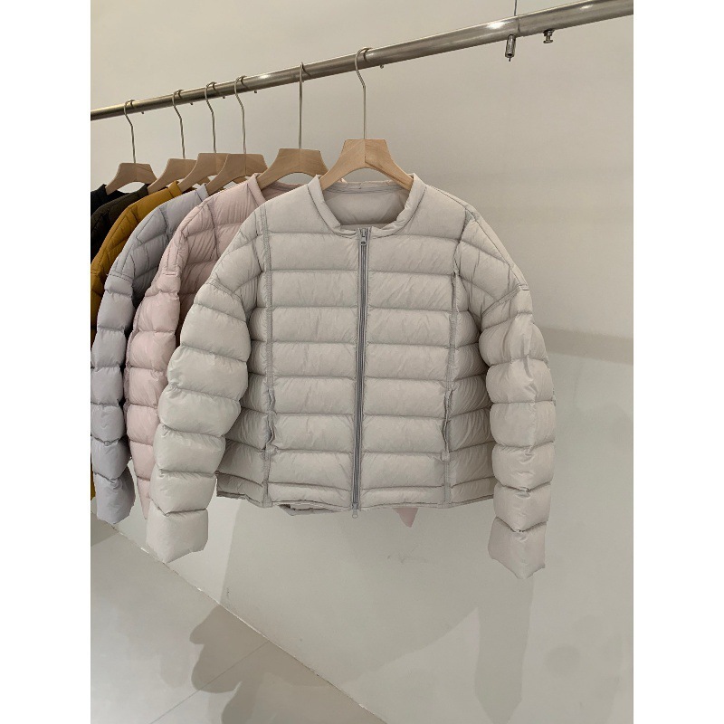 韩版短款无领排骨羽绒服女小众休闲百搭休闲90绒宽松面包服外套潮|undefined
