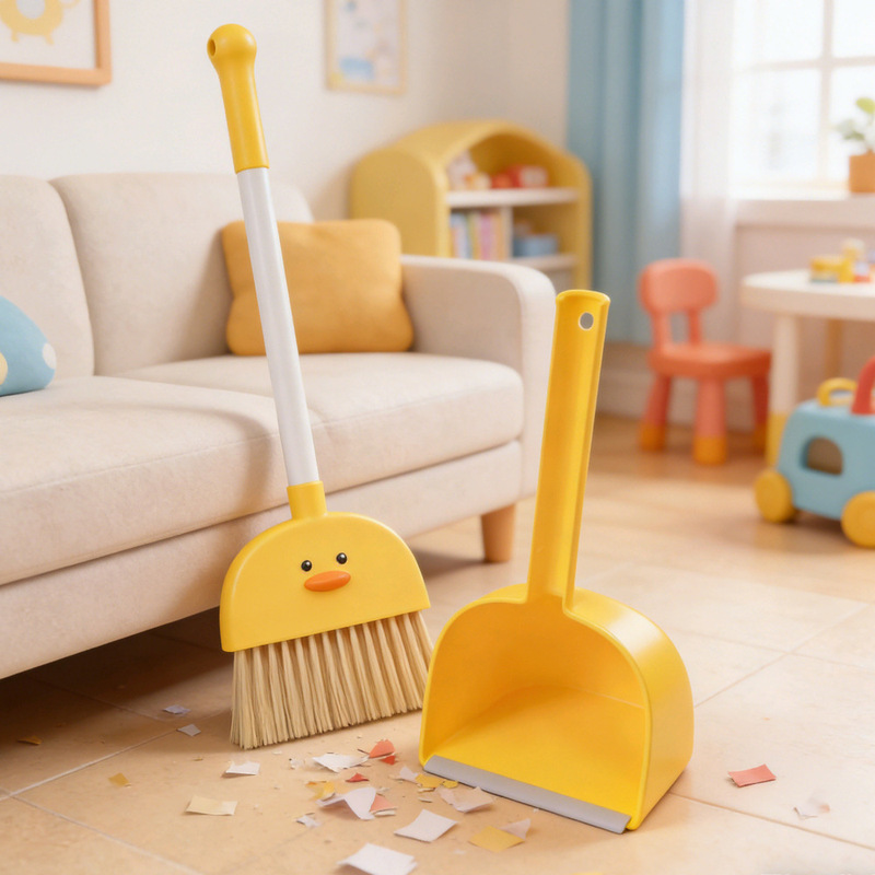 Children's Broom and Dustpan Set, Mini Broom, Baby Pretend Play Mop, Toddler Broom and Dustpan, Parent-Child Set