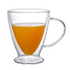 Double -layer glass household transparent drinking water cup Mark Cup breakfast cup milk coffee cup fruit juice drink cup