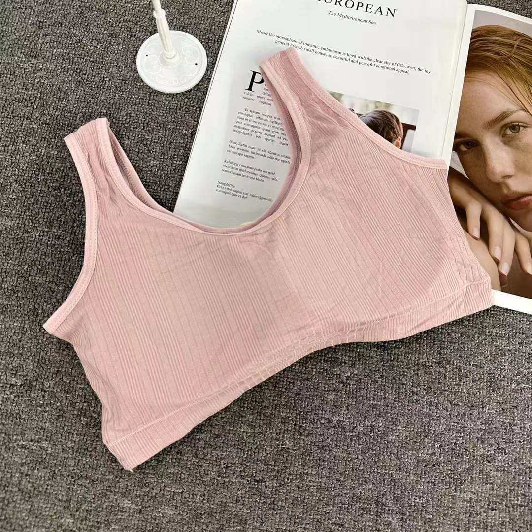 Nueva taza fija sin costuras hermosa espalda sin anillo de acero ropa interior chaleco chaleco cómodo ropa interior damas base sostén al por mayor