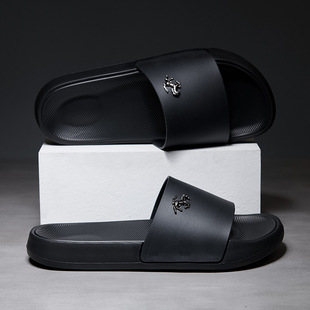 Slip-on slippers men's fashionable thick-soled non-slip waterproof slippers 2024 new summer indoor home outdoor sandals