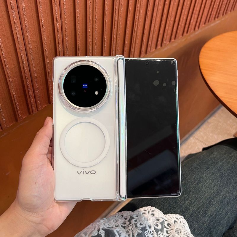 适用vivoxfold5手机壳折叠屏高透超薄xfold5磁吸护轴硬壳保护套|undefined