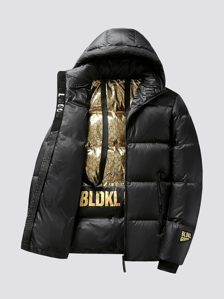 Oro negro de los hombres abajo chaqueta 2023 invierno nuevo estilo coreano moda Internet celebridad caliente superior pareja pato blanco abajo chaqueta