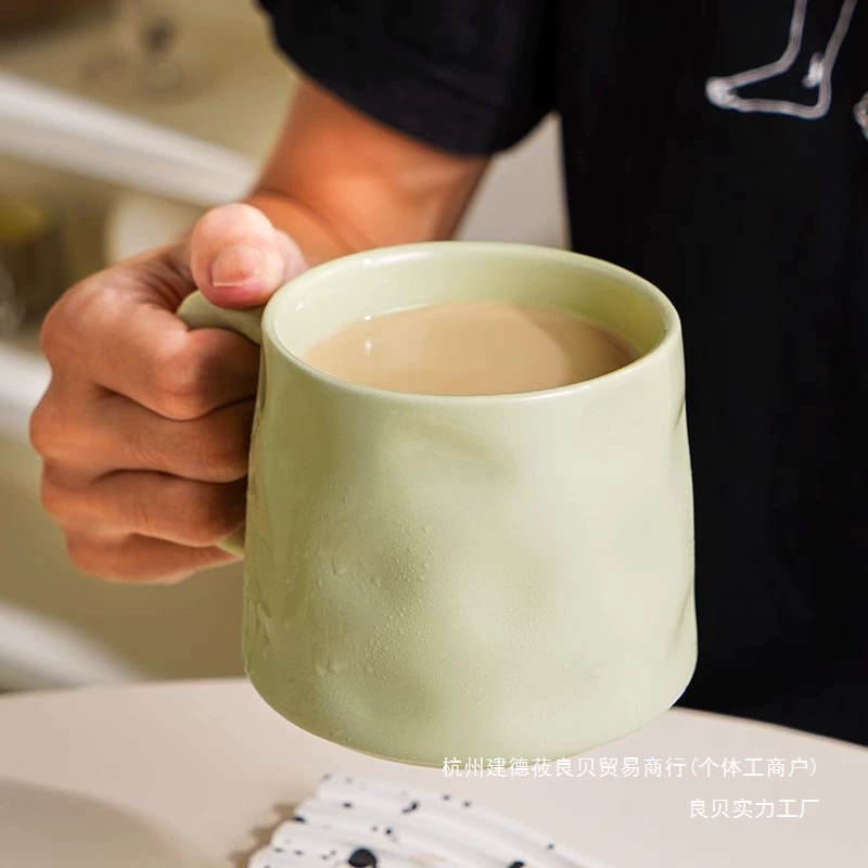 Керамическая кружка Ceramic Mark, нишевый дизайн 2024, с опциональной ложкой AISI 304