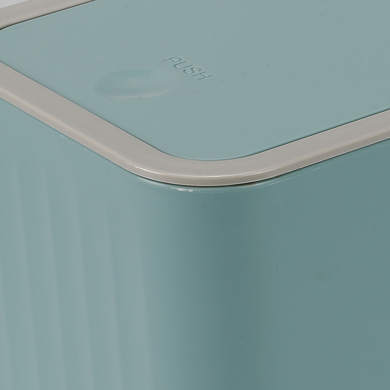 Escritorio pequeño bote de basura plástico color sólido mini coche con tapa creativo baño lavado tocador almacenamiento cesta papel