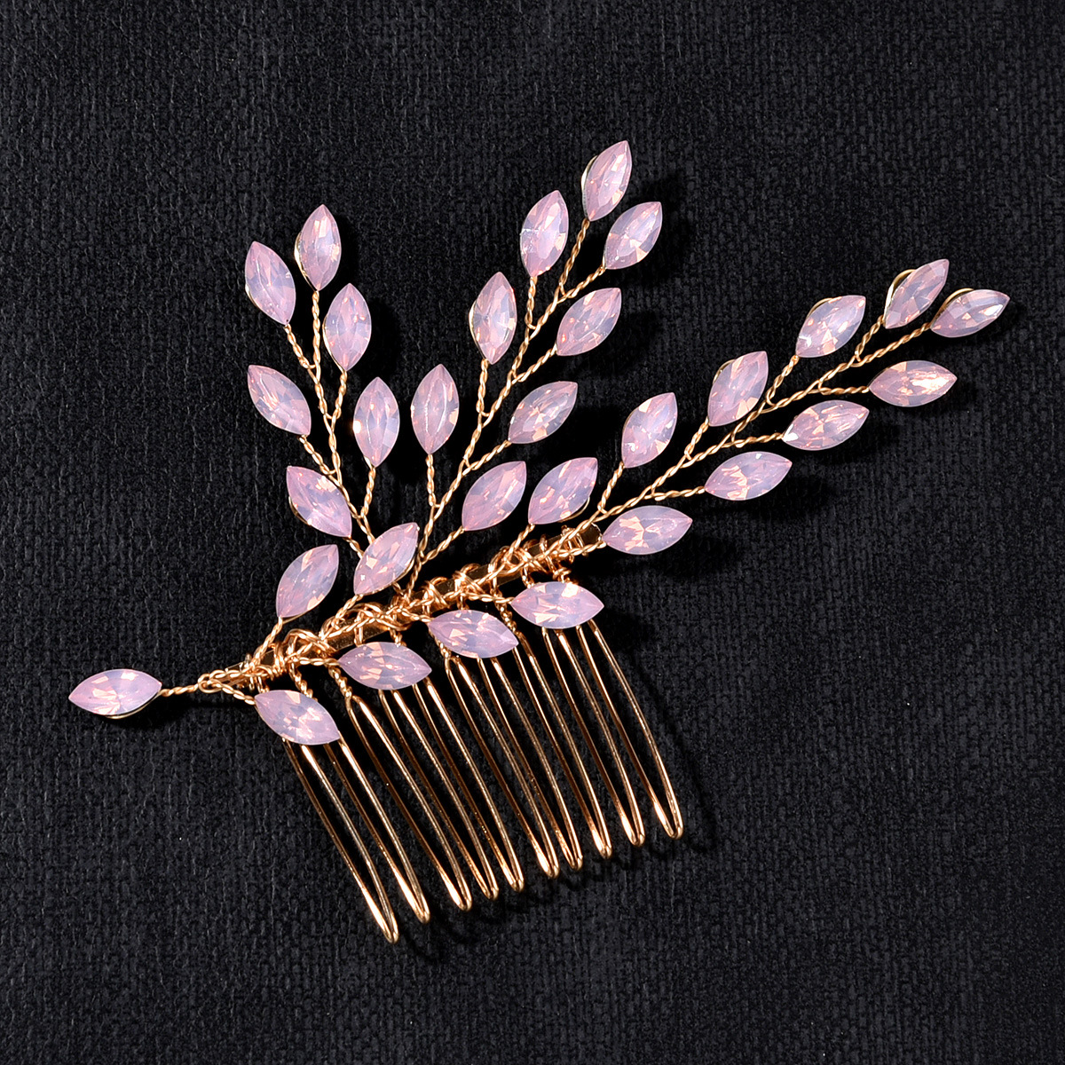 bridal headwear diamond light blue insert comb crystal handmade hair comb