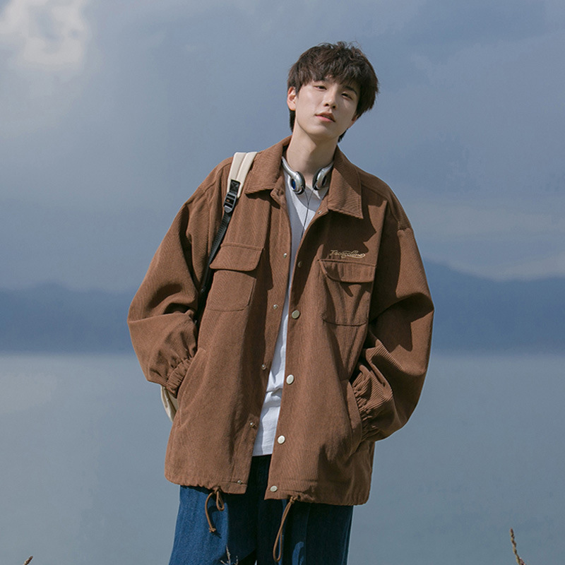 American Retro Corduroy Jacket Men's Spring and Autumn New Loose Casual Ins Trendy Brand Work Jacket Upper Clothes