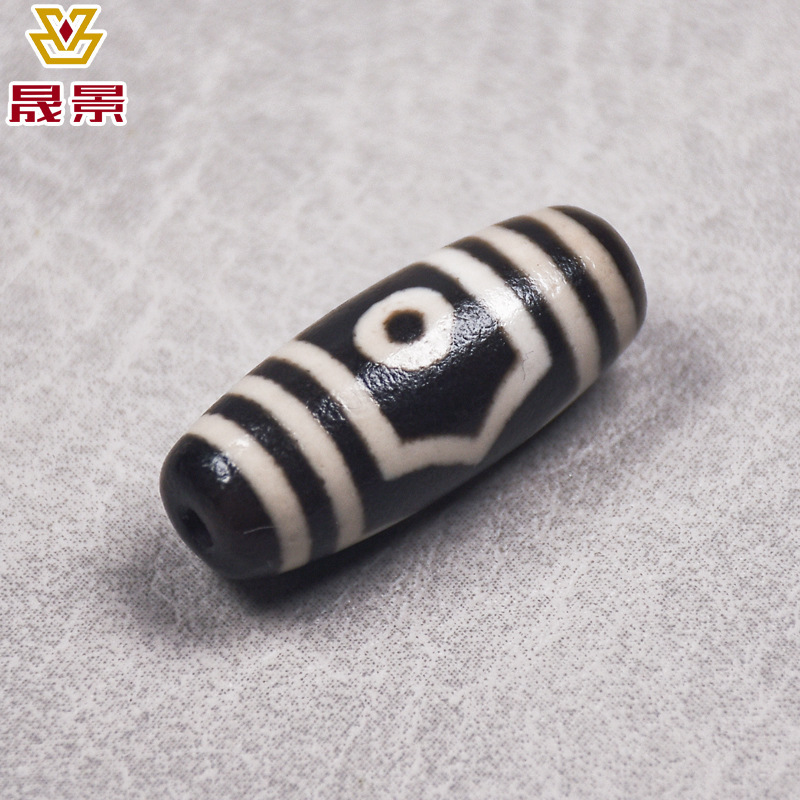咖色包浆风化九眼三眼镶蚀工艺西藏天然玛瑙天珠項鍊工厂批发定制|undefined