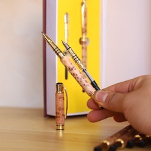 太行崖柏满瘤疤钢笔圆珠笔二合一木制签字笔两用笔桌面装饰工艺品