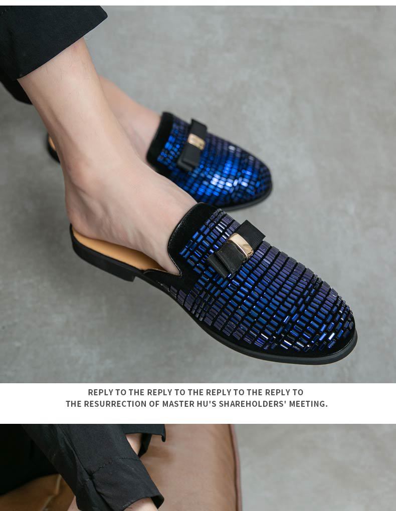 Grenzüberschreitende Sommer-Männer, große Mode, Strass-Baotou-Hausschuhe, britische Persönlichkeit, atmungsaktive Aufkleber, Diamant-Absatzlose Lederschuhe für Männer_voghion.com