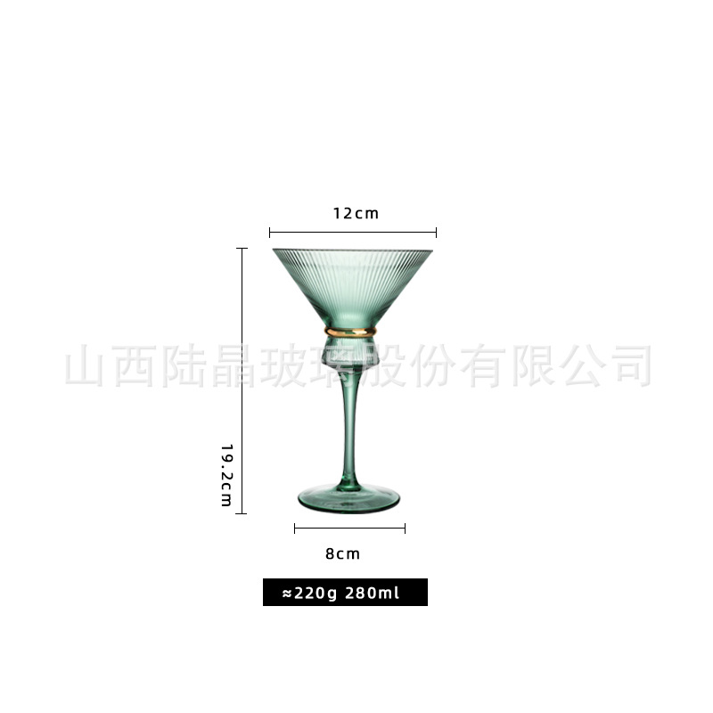 Copa de cóctel con cinturón de oro traza (280ml)