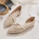 2024 Summer New Arrival Shallow Mouth All-Match Flat Side Empty Fairy Late Evening Style Gentle Temperament Chanel Style Single Shoes for Women