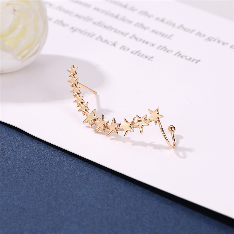 Fashion Five-pointed Star Metal Single Alloy Ear Clip Wholesale Nihaojewelry display picture 5