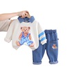 Cartoon autumn set for boys, sleeves, children's denim jeans, clothing, long sleeve, 2023 collection