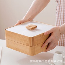 创意木质干果盒家居四宫格小吃点心收纳盒下午茶点糖果坚果盒果盘