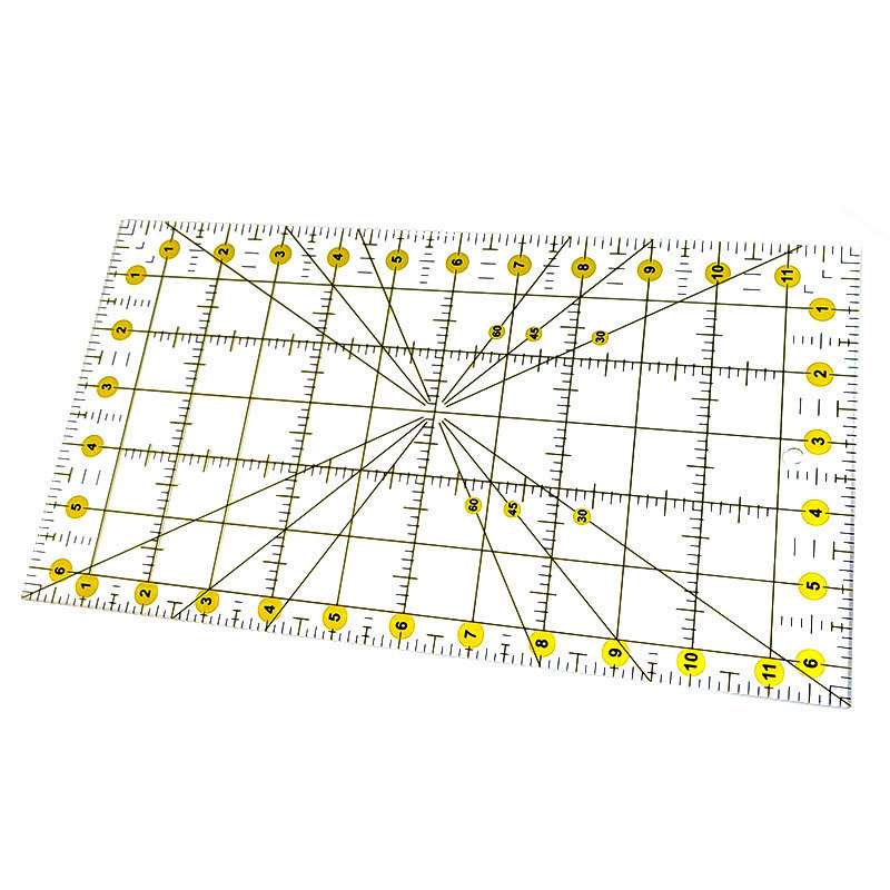 Regla de costura acrílica cuadrada negra transparente cuadrada regla material de herramientas de fabricación de ropa