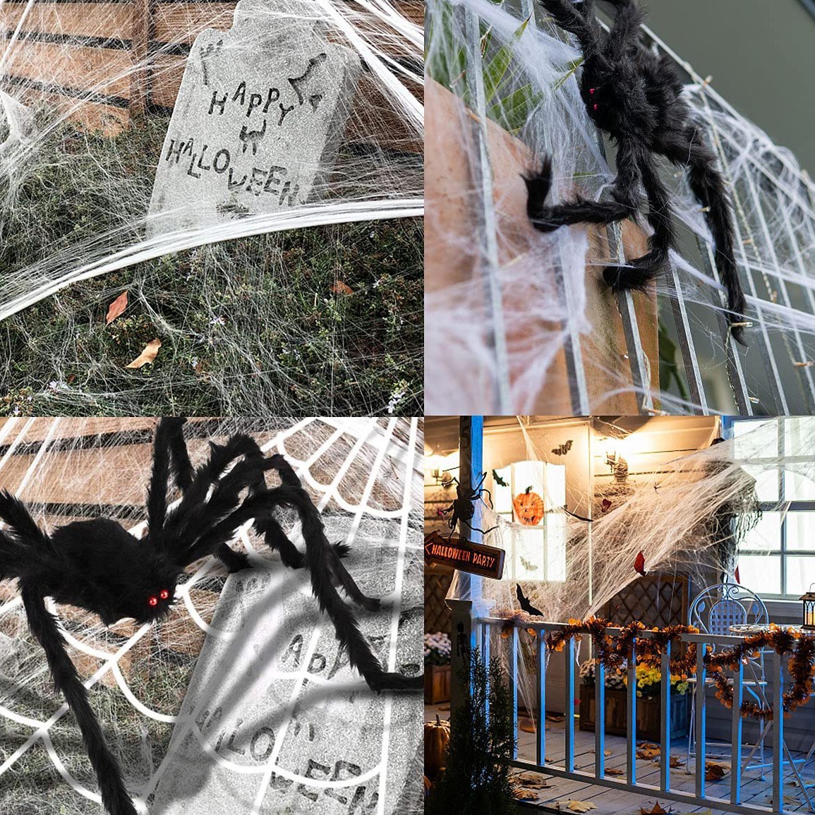 Halloween luminoso triángulo tela de araña gran tela de araña al aire libre diseño de gran red de ventilador al por mayor personalizado