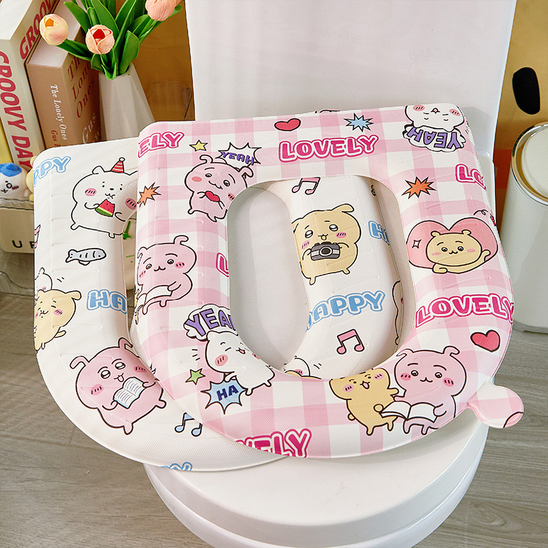 Nuevo eva cojín de inodoro impermeable suave anillo de inodoro doméstico cuatro estaciones cojín de inodoro universal cubierta cojín de inodoro red