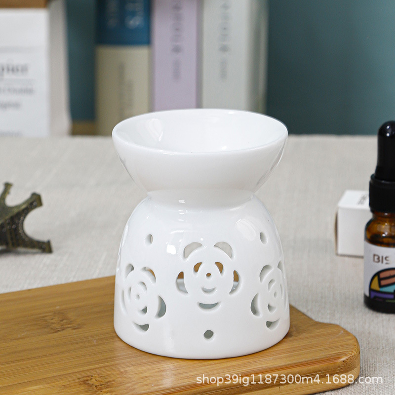 horno de aroma de cerámica transfronteriza vela hueca aceite esencial lámpara de aroma creativa hogar azul porcelana lámpara de noche artesanía