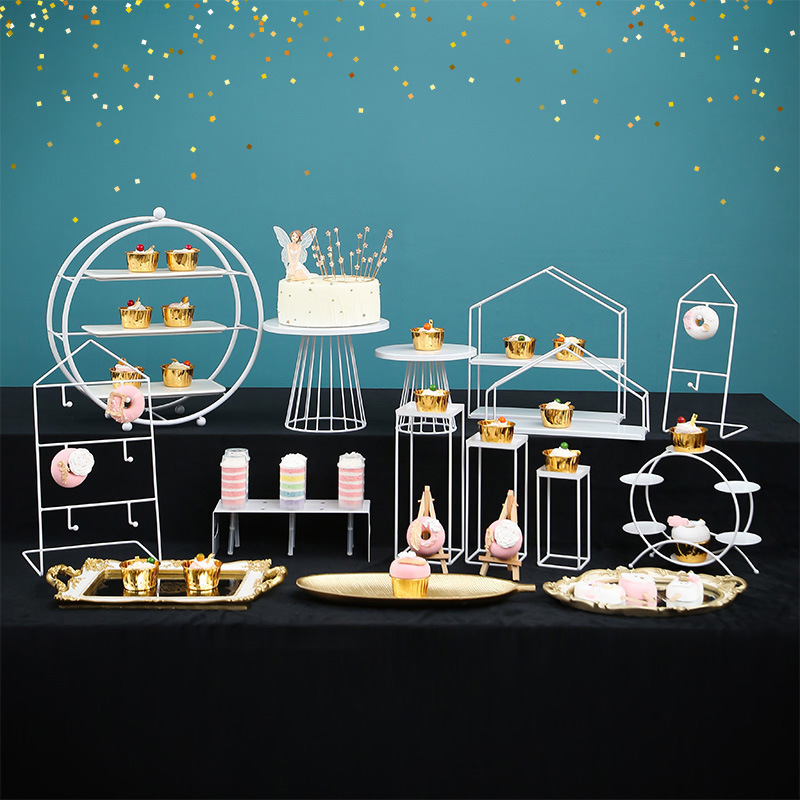 Decoración de postre europea, estante de exhibición, set de comida fría, descanso de té, estante de dulces, plato de fruta, pastel, bocadillos